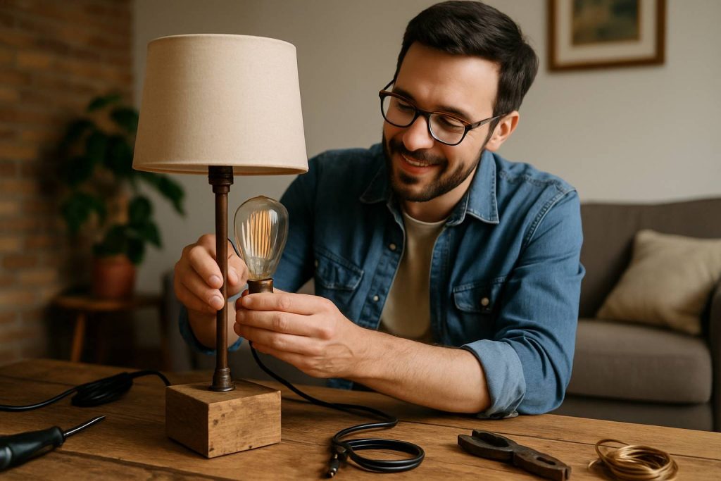 Fabriquer une lampe sur mesure étape par étape : alliez style et récup&rsquo; chez vous